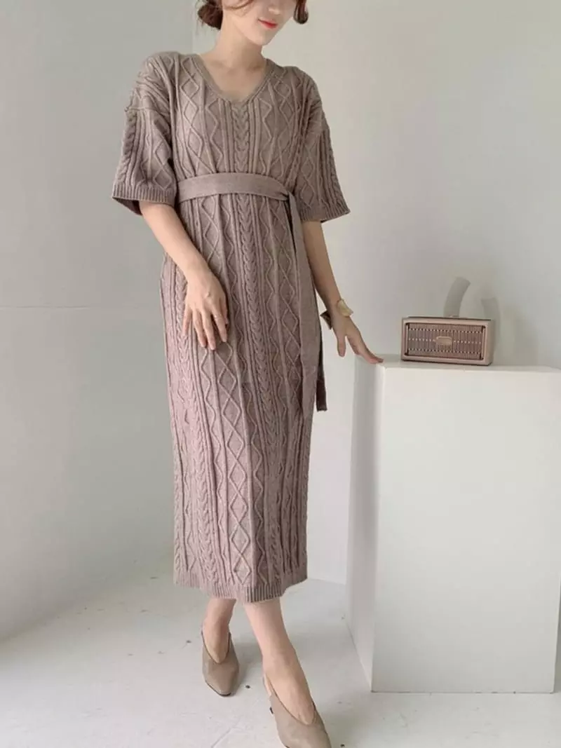 Oneway - Korean Women Fashion - #womensfashion - Twist Belt One-piece Set - 5
