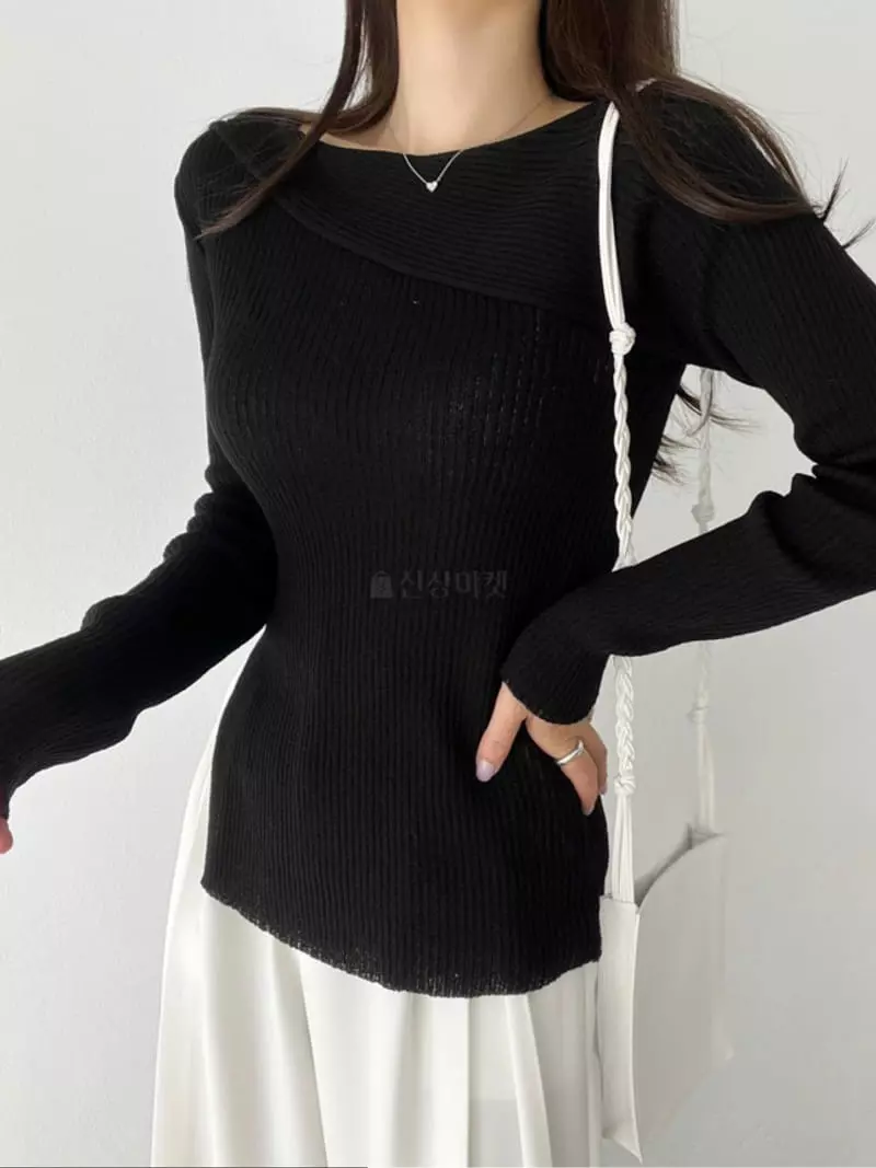 Oneway - Korean Women Fashion - #womensfashion - Rib Knit Tee - 2
