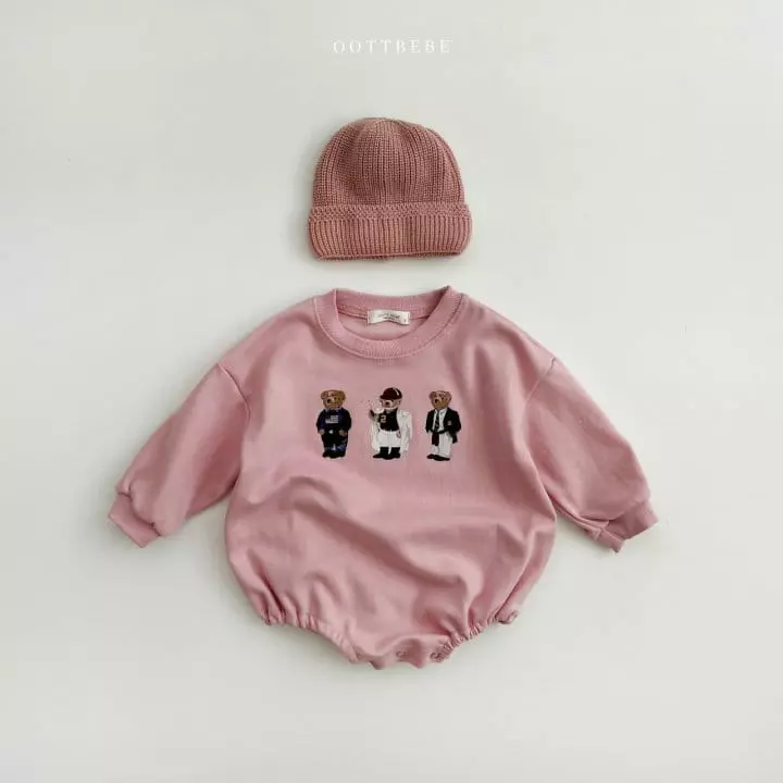 Oott Bebe - Korean Baby Fashion - #babyoutfit - Bear Bear Bodysuit - 3