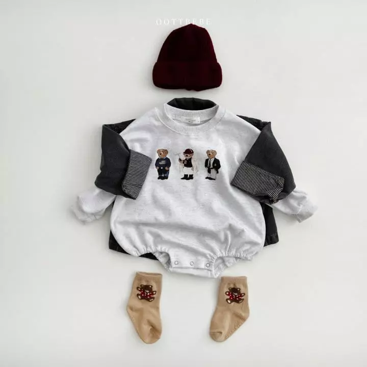 Oott Bebe - Korean Baby Fashion - #babyoutfit - Bear Bear Bodysuit - 4
