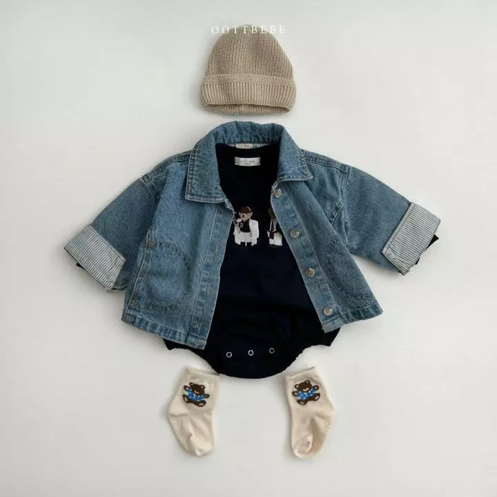 Oott Bebe - Korean Baby Fashion - #onlinebabyboutique - Bear Bear Bodysuit - 5