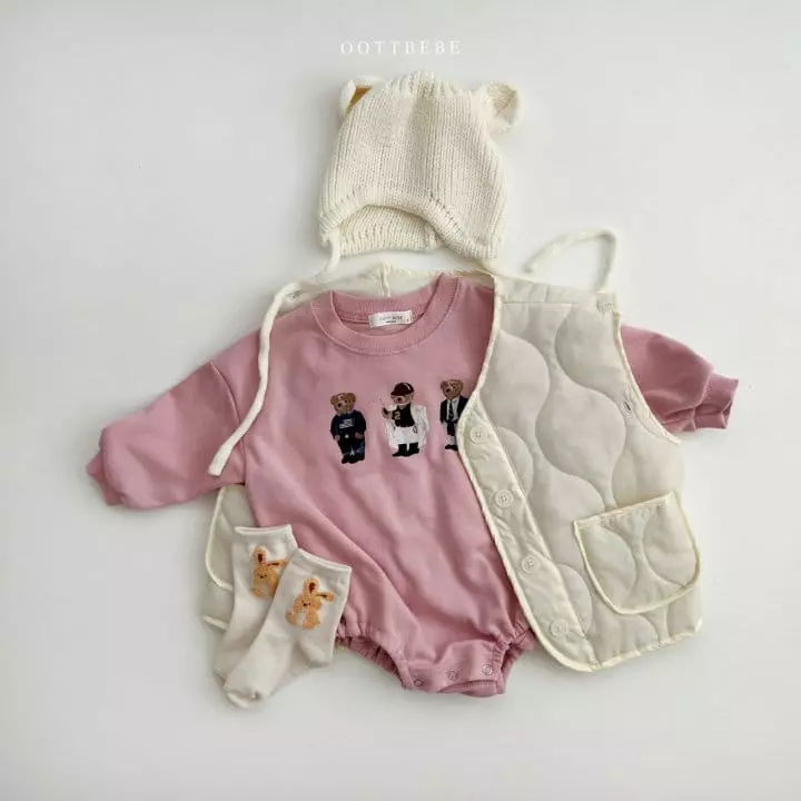 Oott Bebe - Korean Baby Fashion - #onlinebabyshop - Bear Bear Bodysuit - 6