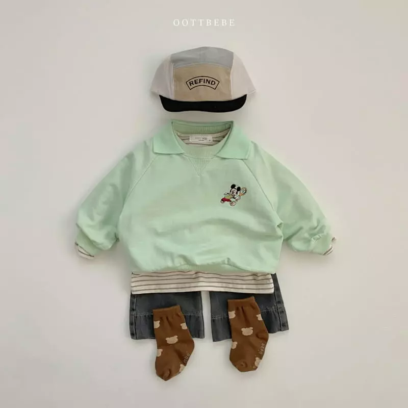 Oott Bebe - Korean Children Fashion - #stylishchildhood - Tennis Mickey Sweatshirt - 4