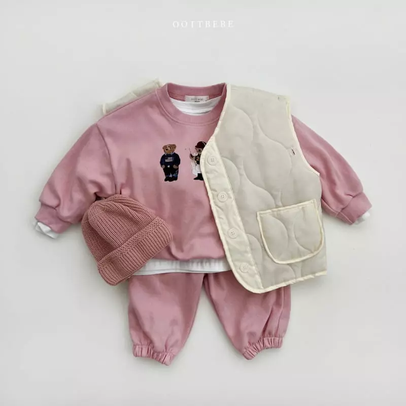 Oott Bebe - Korean Children Fashion - #childofig - Bear Bear Top Bottom Set - 10