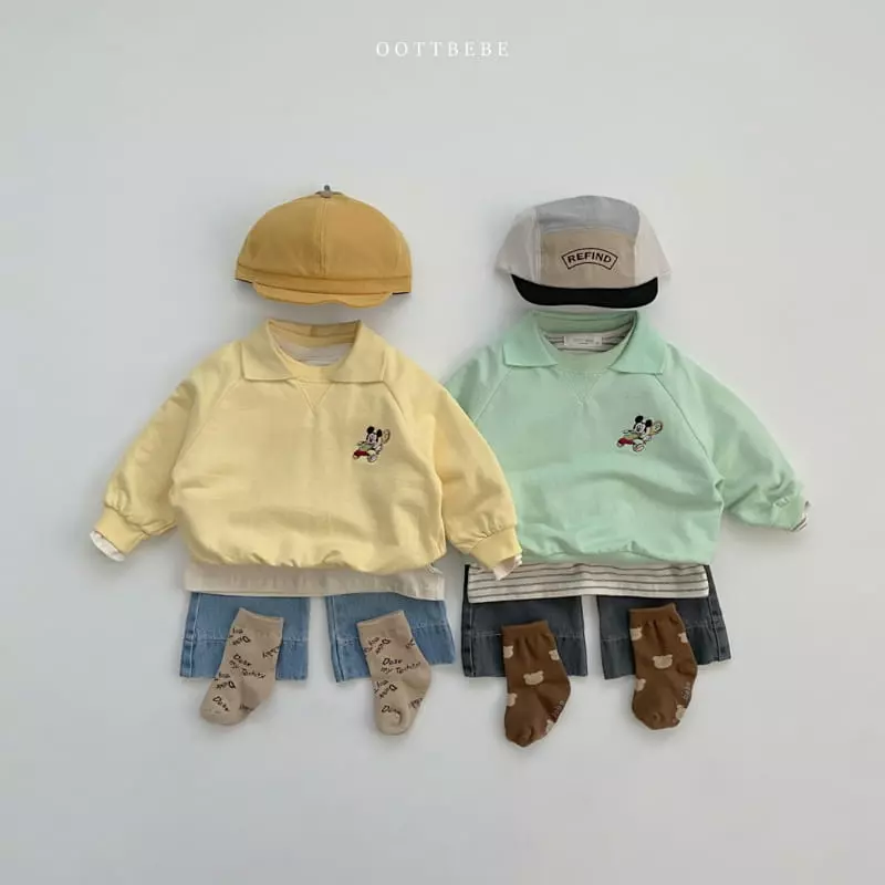 Oott Bebe - Korean Children Fashion - #childrensboutique - Tennis Mickey Sweatshirt - 5