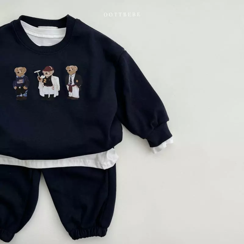 Oott Bebe - Korean Children Fashion - #childrensboutique - Bear Bear Top Bottom Set - 11