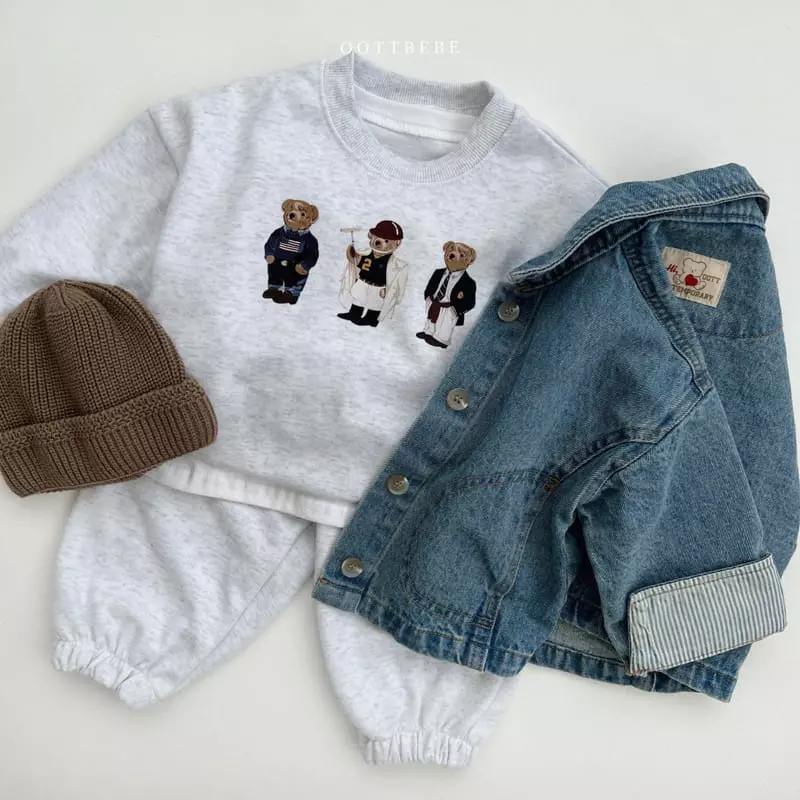 Oott Bebe - Korean Children Fashion - #designkidswear - Bear Bear Top Bottom Set - 12