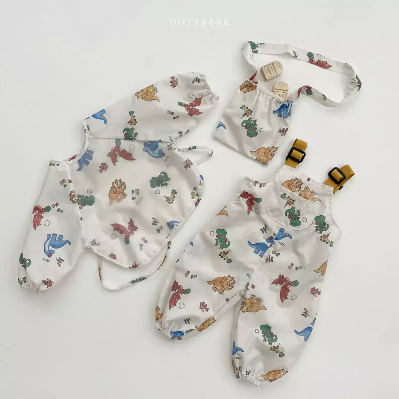 Oott Bebe - Korean Children Fashion - #discoveringself - Dino Waterproof Bib Bebe - 11