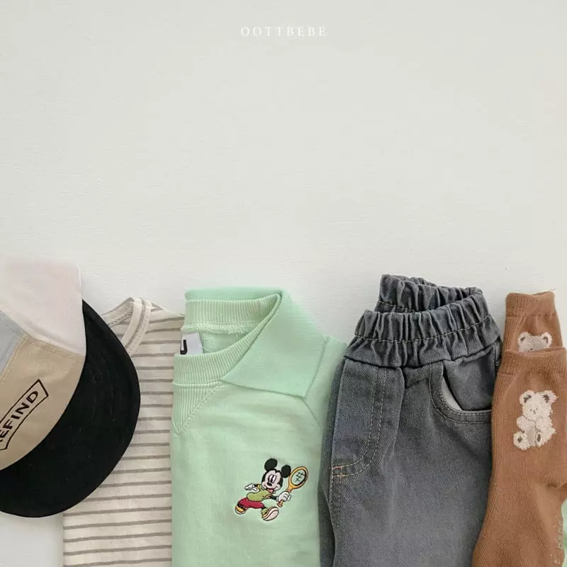 Oott Bebe - Korean Children Fashion - #kidsshorts - Tennis Mickey Sweatshirt - 9