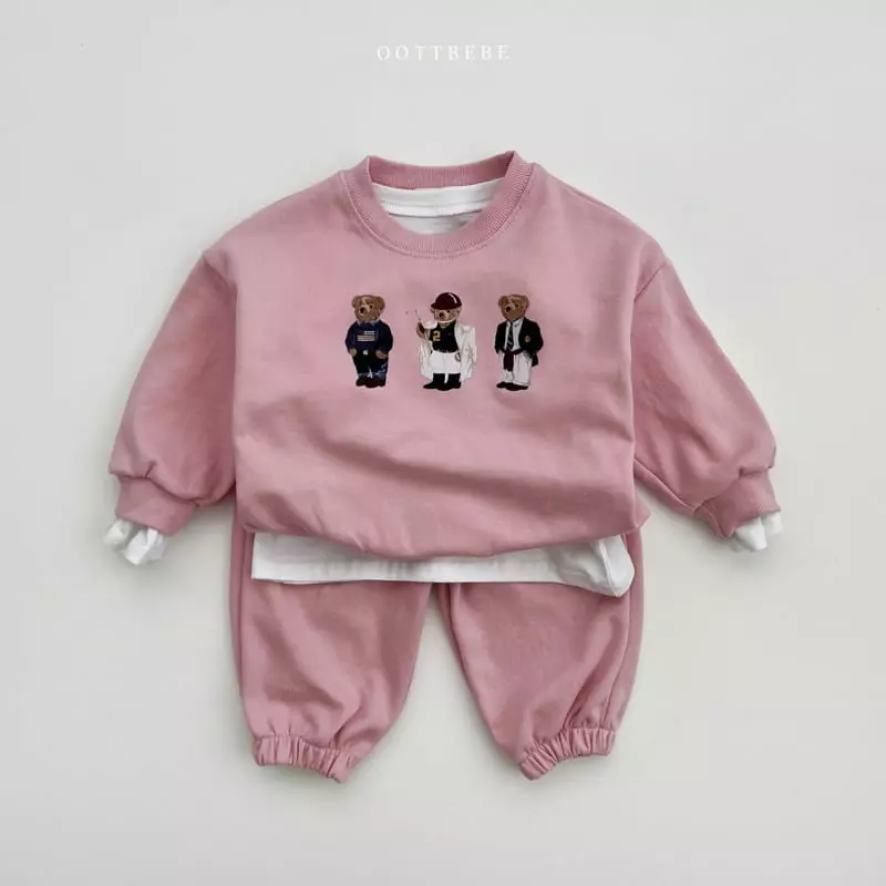 Oott Bebe - Korean Children Fashion - #minifashionista - Bear Bear Top Bottom Set - 5