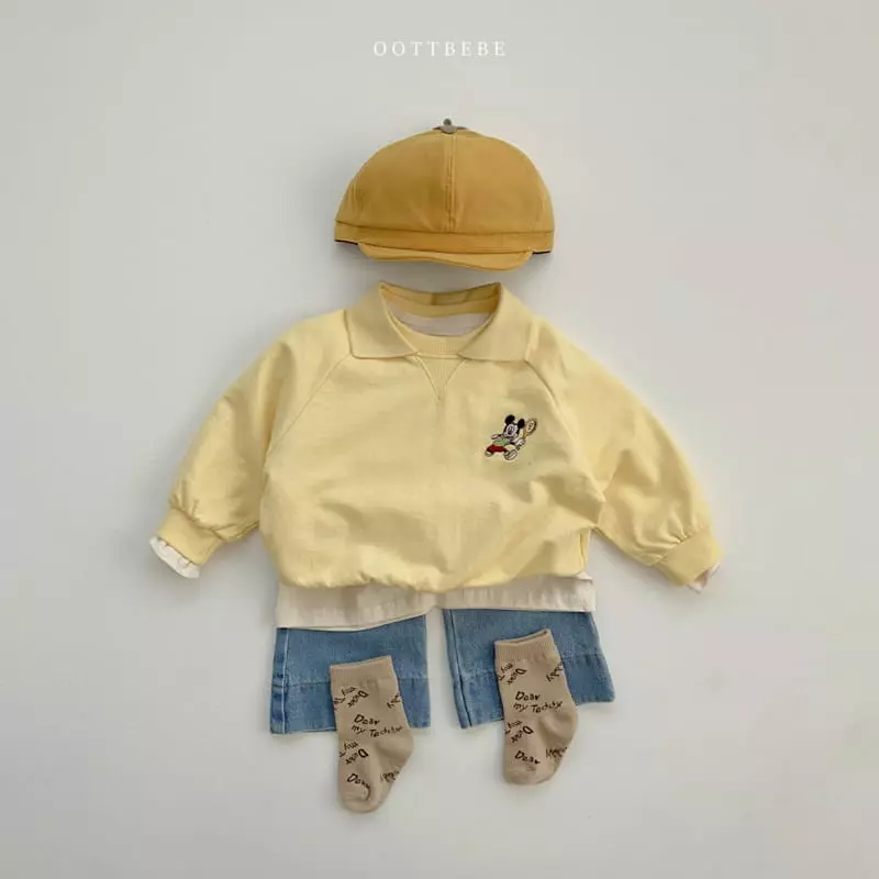 Oott Bebe - Korean Children Fashion - #stylishchildhood - Tennis Mickey Sweatshirt - 3