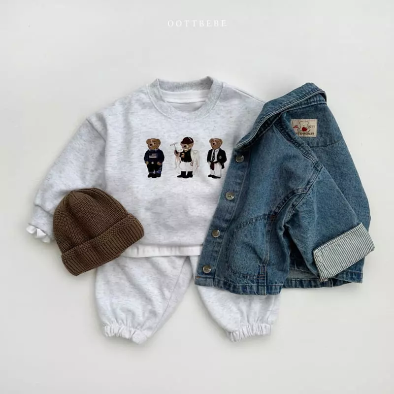 Oott Bebe - Korean Children Fashion - #stylishchildhood - Bear Bear Top Bottom Set - 9