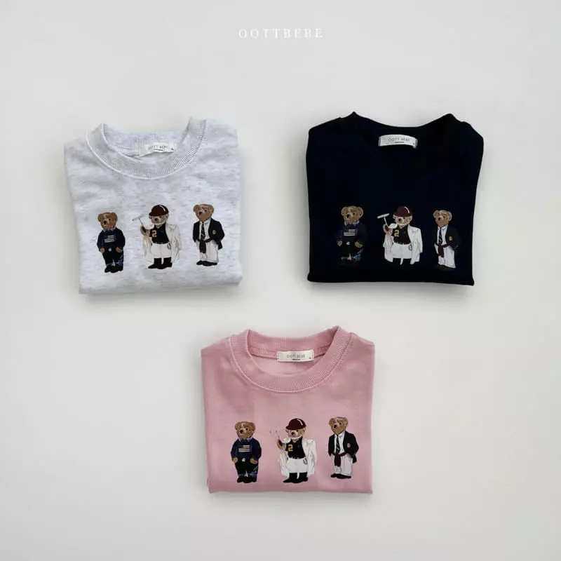 Oott Bebe - Korean Children Fashion - #todddlerfashion - Bear Bear Top Bottom Set - 7