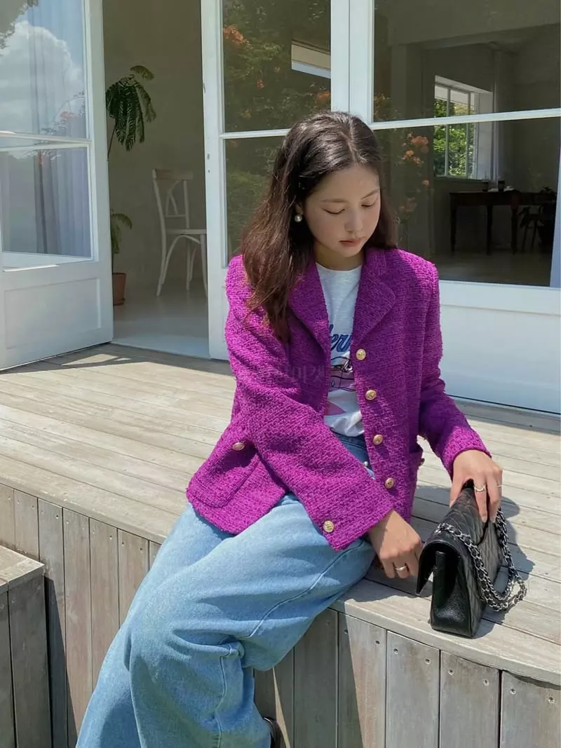 Ouppt - Korean Women Fashion - #momslook - Anna Twid Jacket - 2