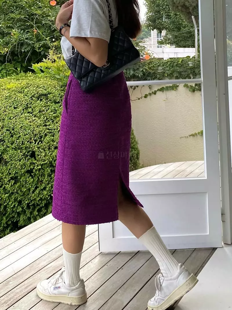 Ouppt - Korean Women Fashion - #momslook - Anna Twid Skirt - 5