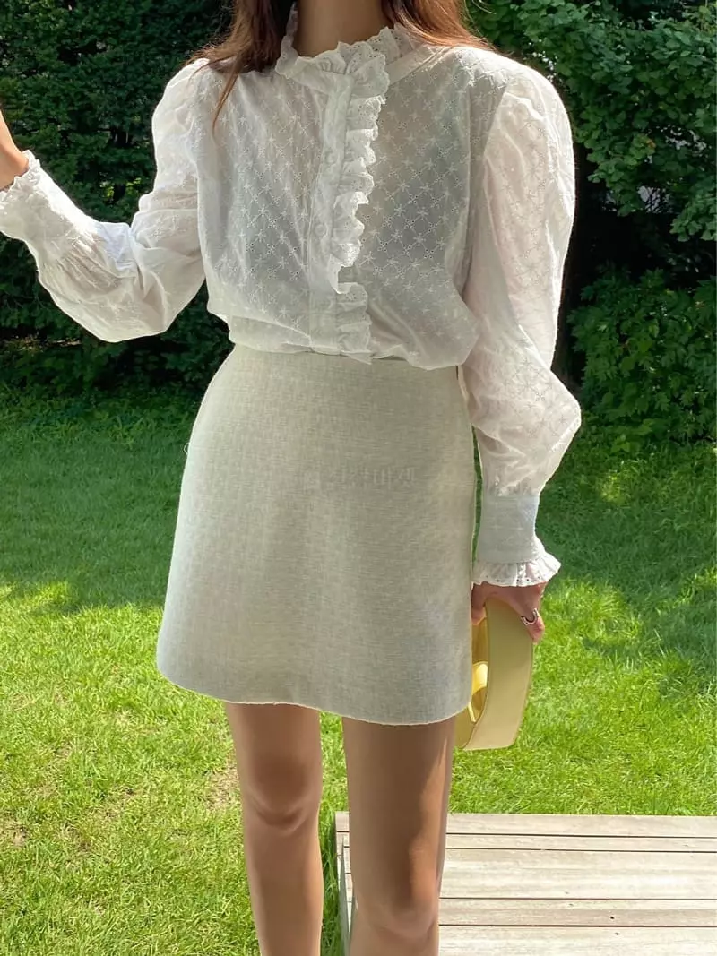 Ouppt - Korean Women Fashion - #momslook - Punching Blouse - 7