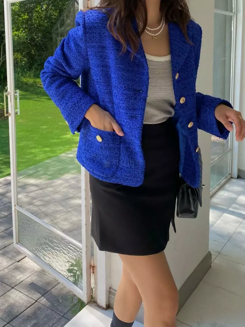 Ouppt - Korean Women Fashion - #thelittlethings - Anna Twid Jacket - 12