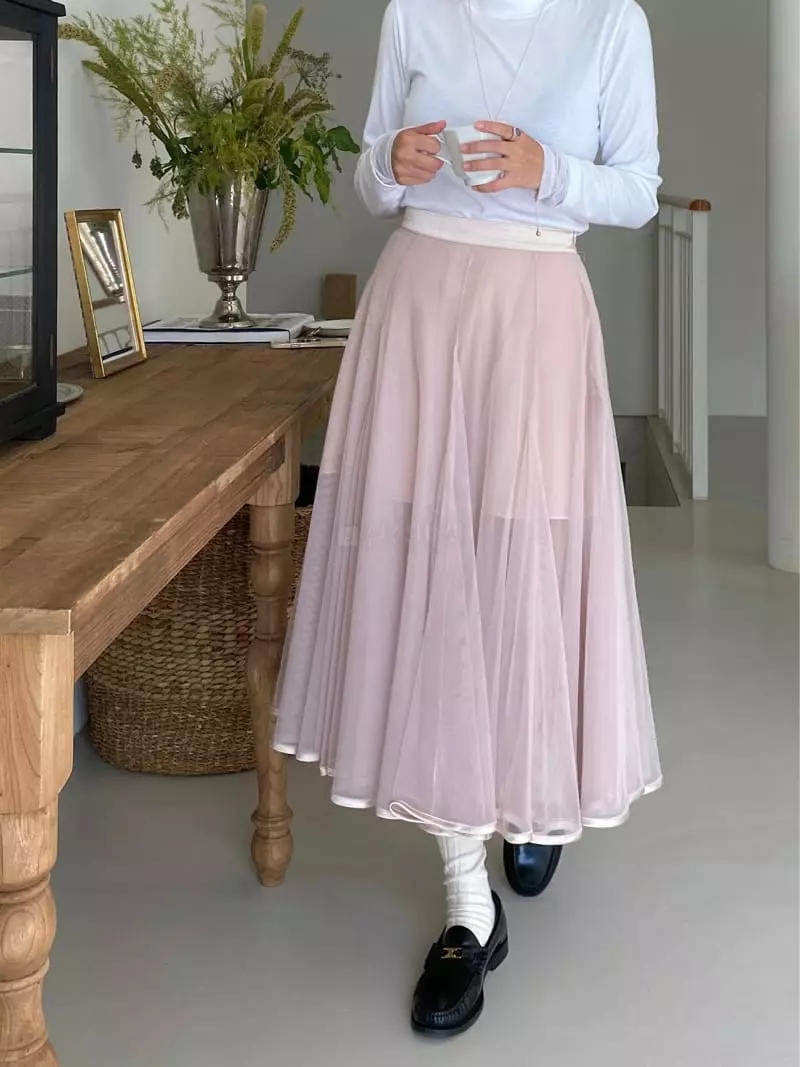Ouppt - Korean Women Fashion - #vintageinspired - Bale Skirt - 8