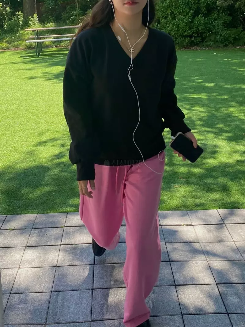 Ouppt - Korean Women Fashion - #vintageinspired - Terry Wide Pants - 2