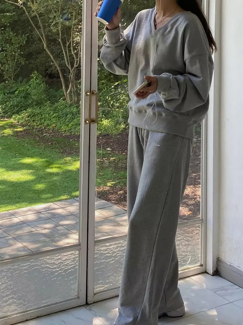Ouppt - Korean Women Fashion - #womensfashion - Terry Wide Pants - 11