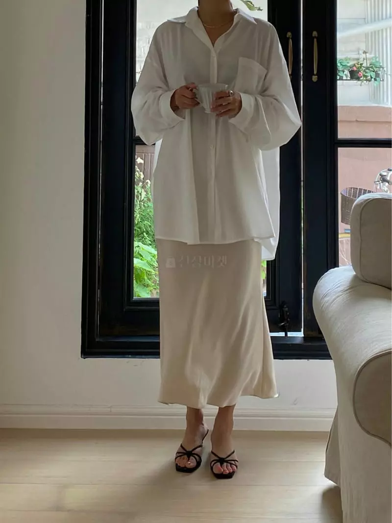 Ouppt - Korean Women Fashion - #womensfashion - Shatin Long Skirt - 10