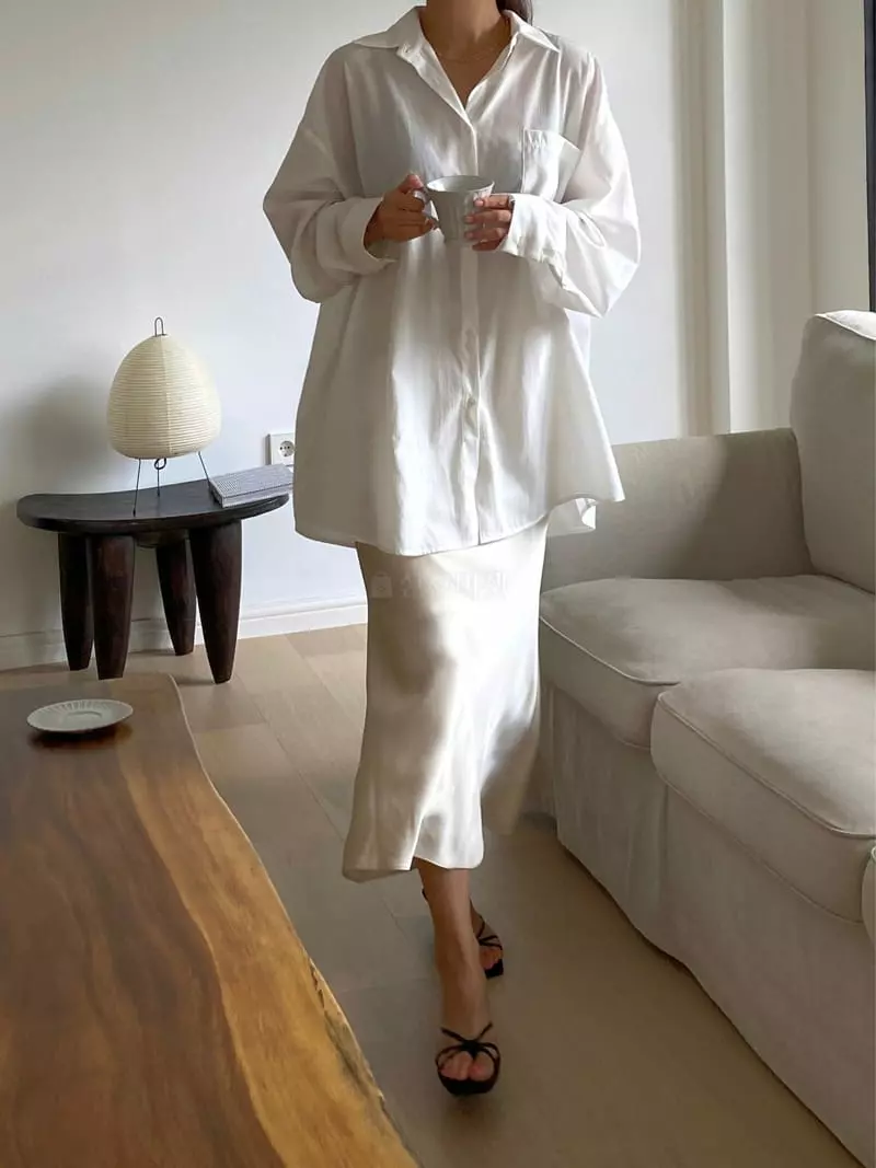 Ouppt - Korean Women Fashion - #womensfashion - Shatin Long Skirt - 12