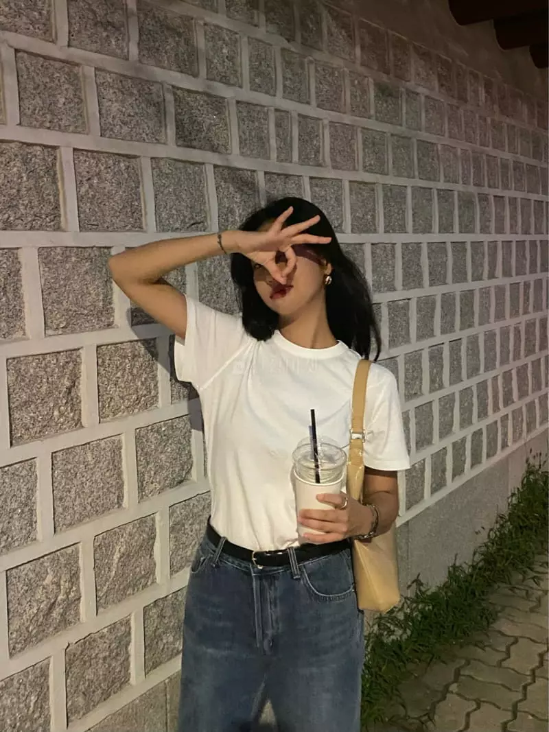 Ouppt - Korean Women Fashion - #womensfashion - Base Tee - 5