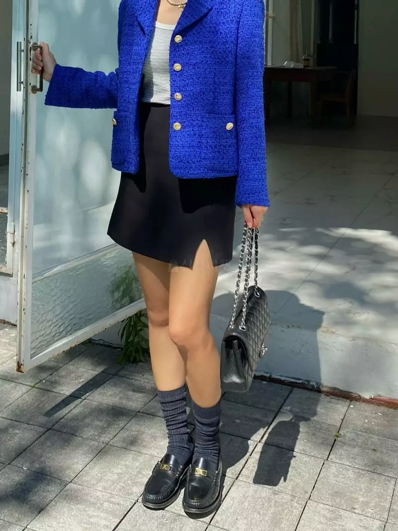 Ouppt - Korean Women Fashion - #womensfashion - Slit Mini Skirt - 2
