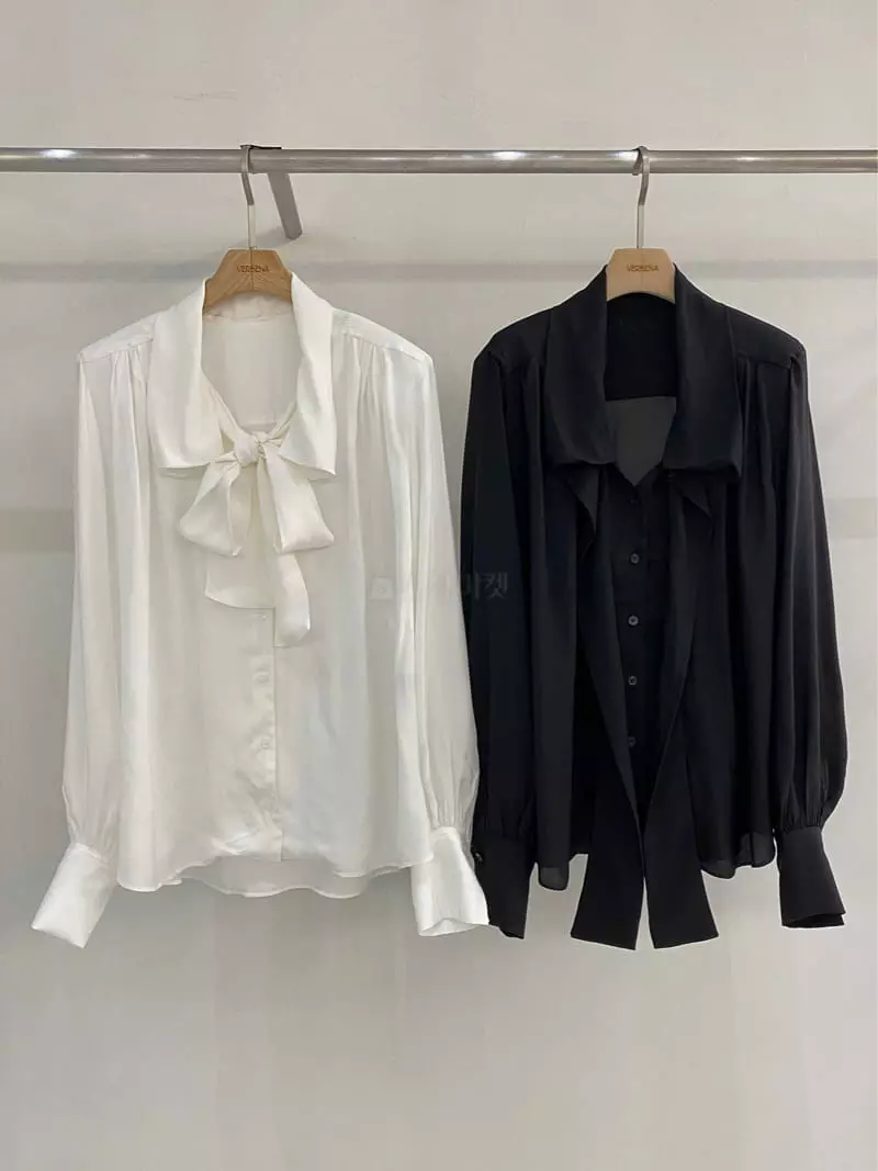 Ouppt - Korean Women Fashion - #womensfashion - Glossia Tie Blouse - 7