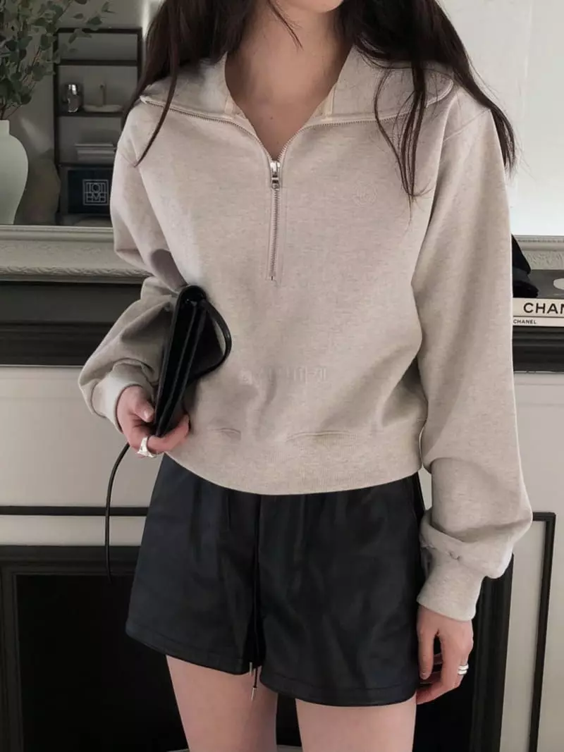 Overclassic - Korean Women Fashion - #momslook - Embrodiery Zip-up Sweatshirt - 5