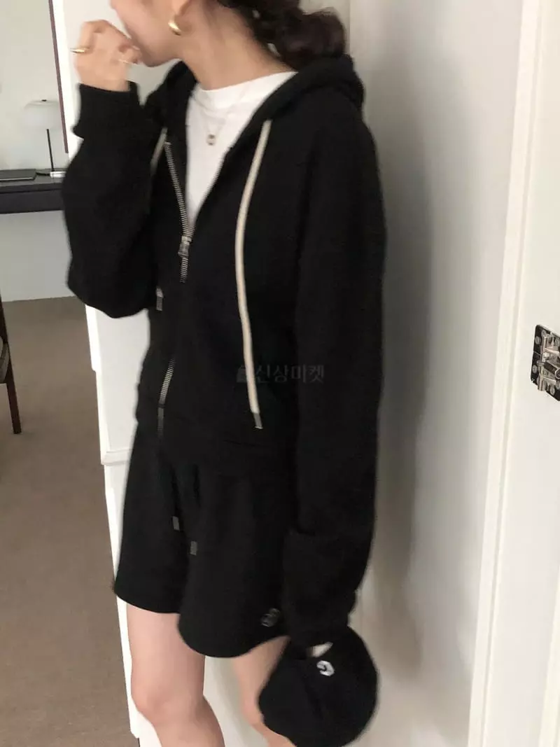 Overclassic - Korean Women Fashion - #momslook - Waffle Hoody Zip-up - 7