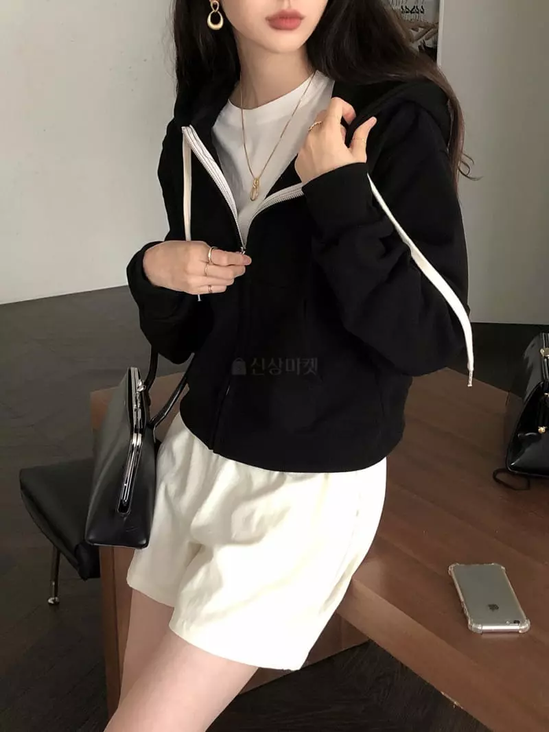 Overclassic - Korean Women Fashion - #momslook - Sweat Hoody Zip-up - 11
