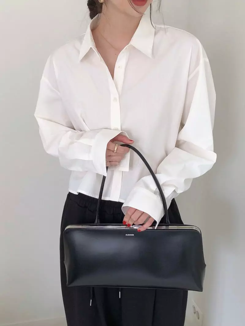 Overclassic - Korean Women Fashion - #momslook - Solid Crop Shirt - 11