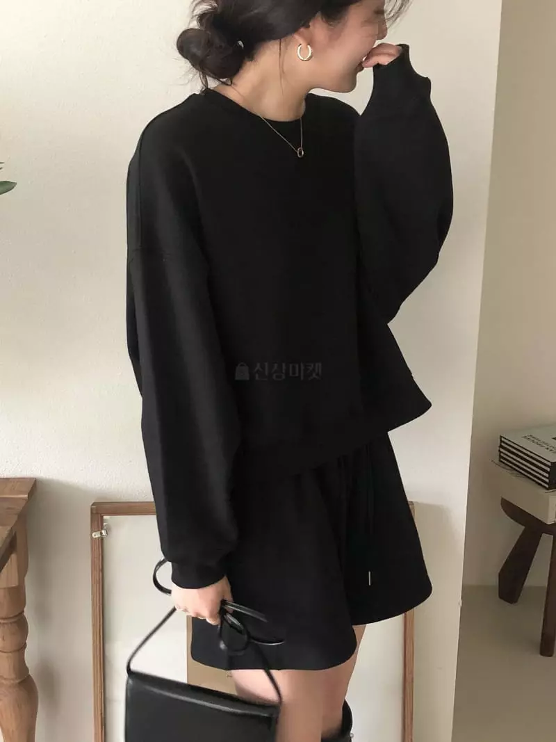 Overclassic - Korean Women Fashion - #momslook - Semi Crop Sweatshirt - 10
