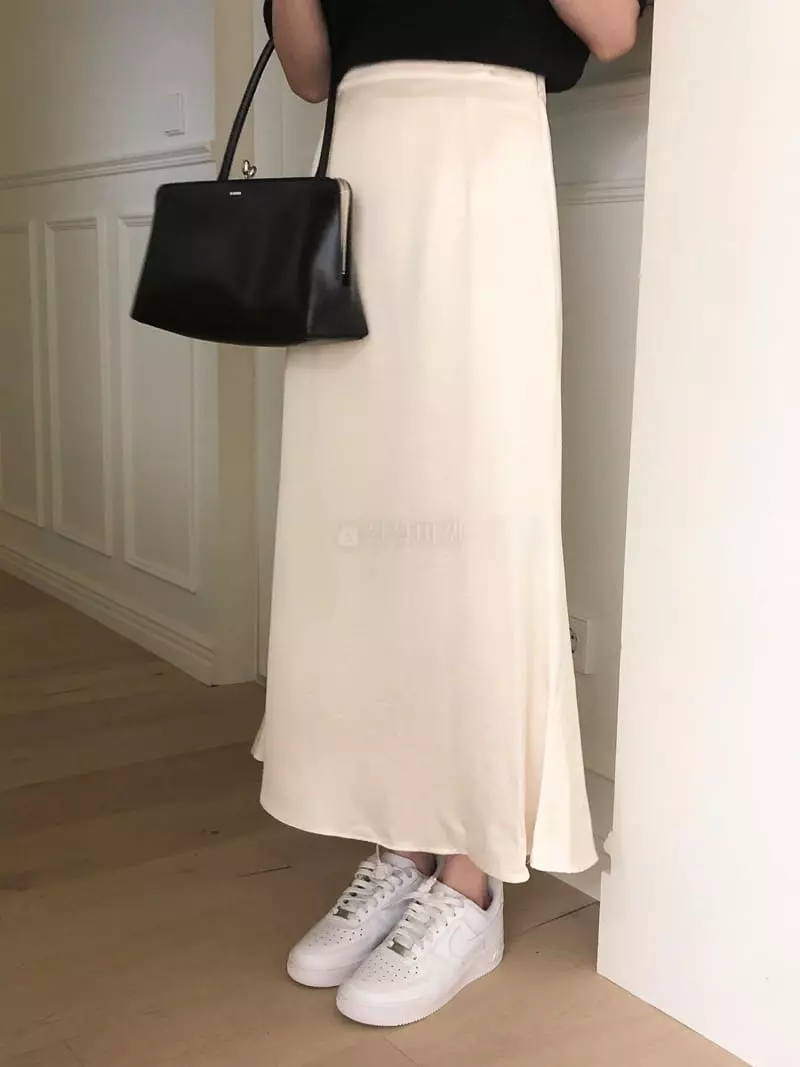 Overclassic - Korean Women Fashion - #momslook - Heavy Satin Skirt - 10