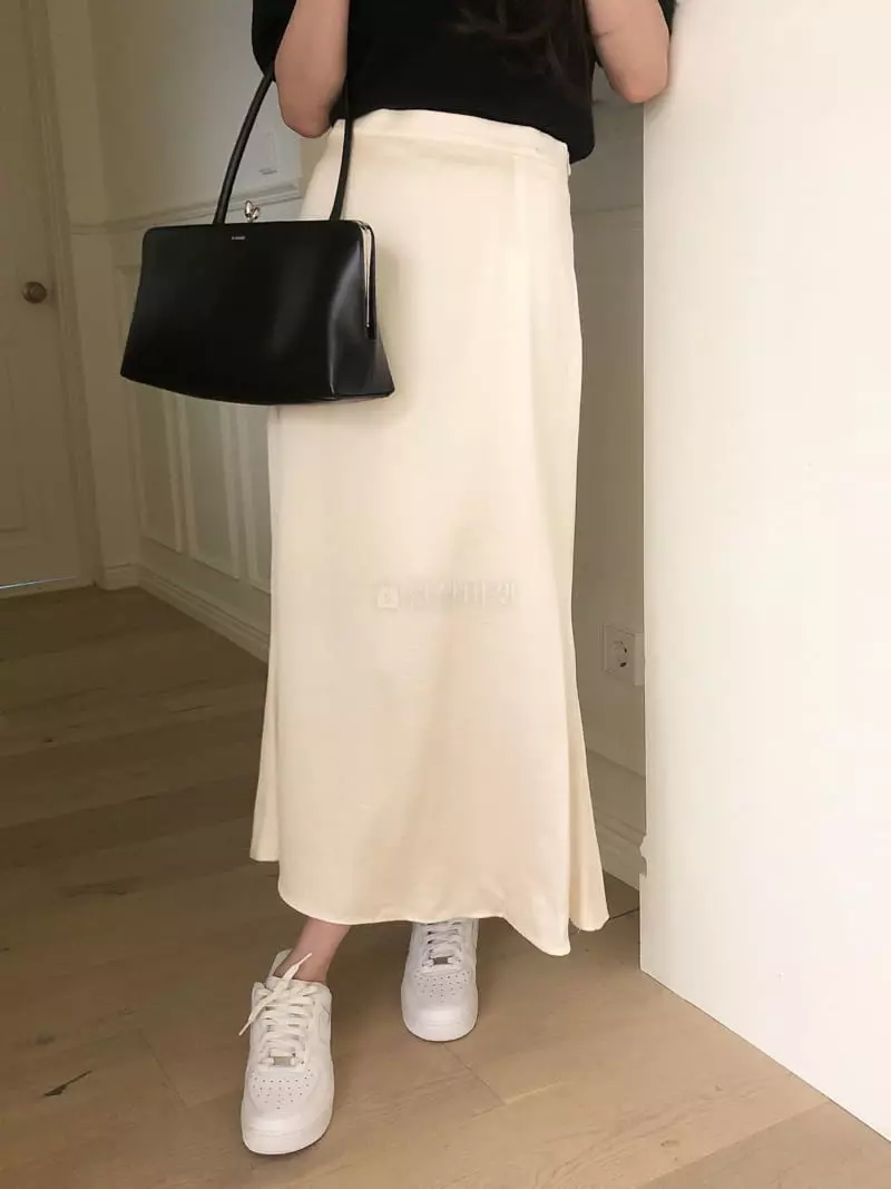 Overclassic - Korean Women Fashion - #momslook - Heavy Satin Skirt - 12
