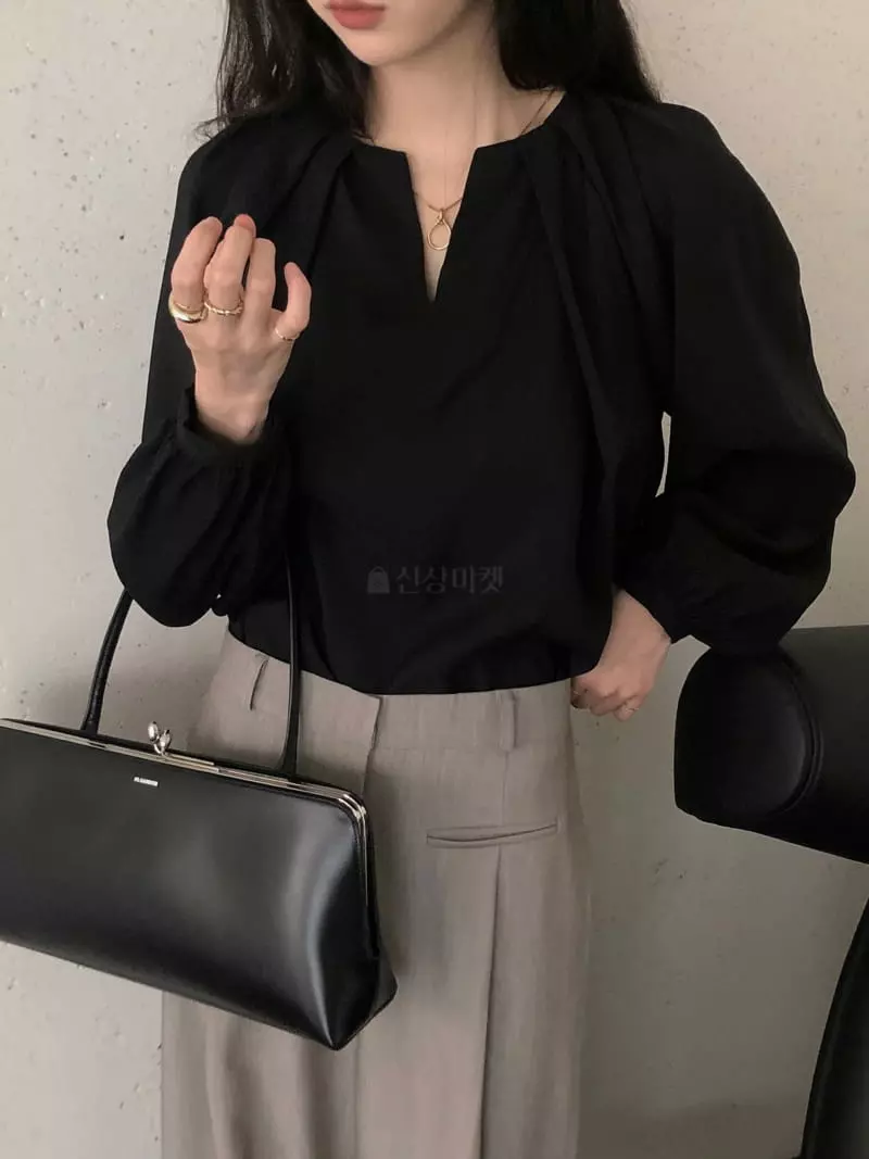 Overclassic - Korean Women Fashion - #momslook - Bowl Pintuck Blouse - 8