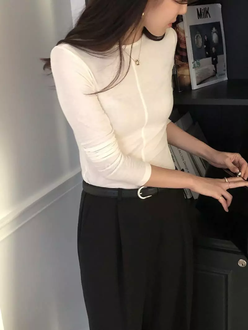 Overclassic - Korean Women Fashion - #momslook - Maren Tee - 12