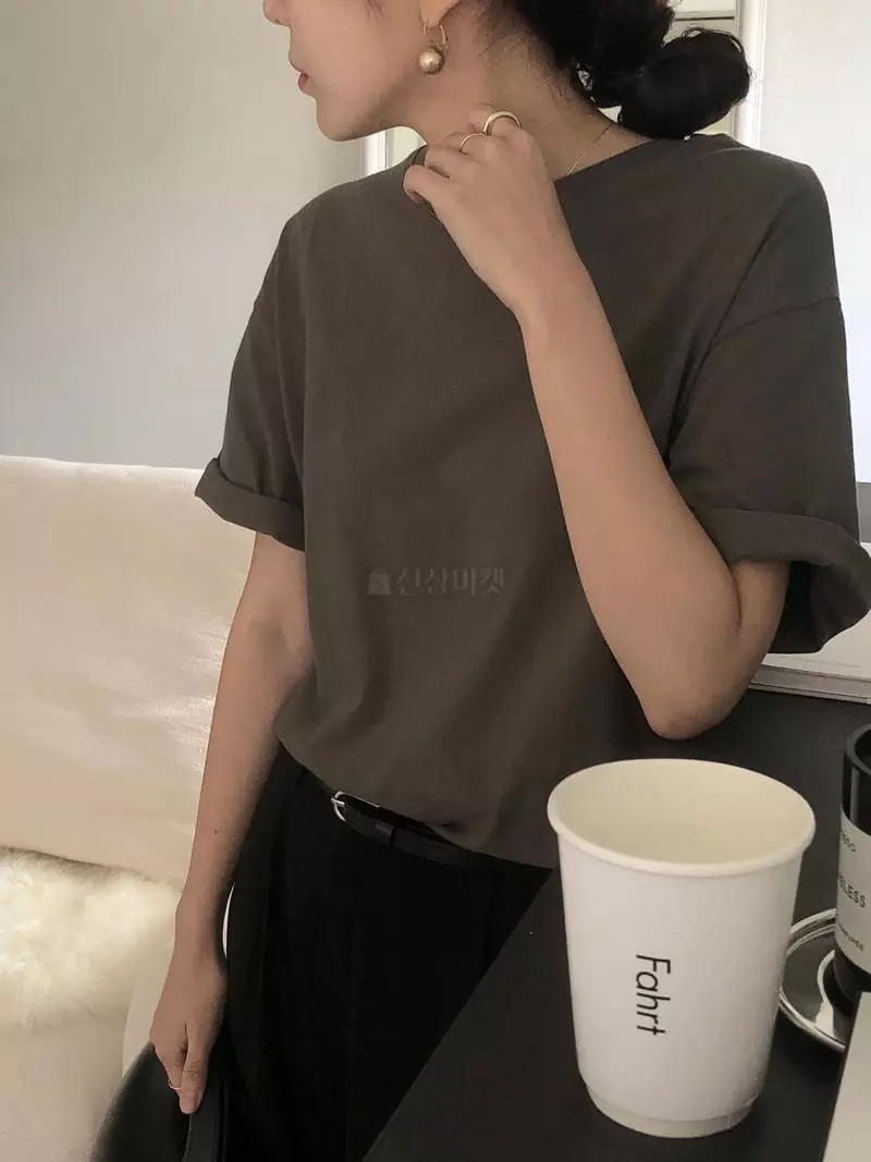 Overclassic - Korean Women Fashion - #momslook - French Boxy Tee - 7