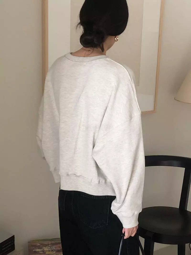 Overclassic - Korean Women Fashion - #pursuepretty - Semi Crop Sweatshirt - 2