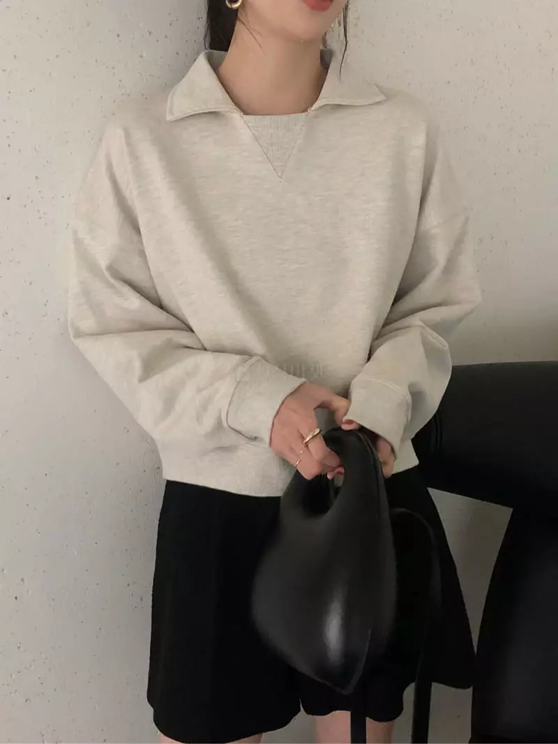 Overclassic - Korean Women Fashion - #restrostyle - Happy Collar Sweatshirt - 6