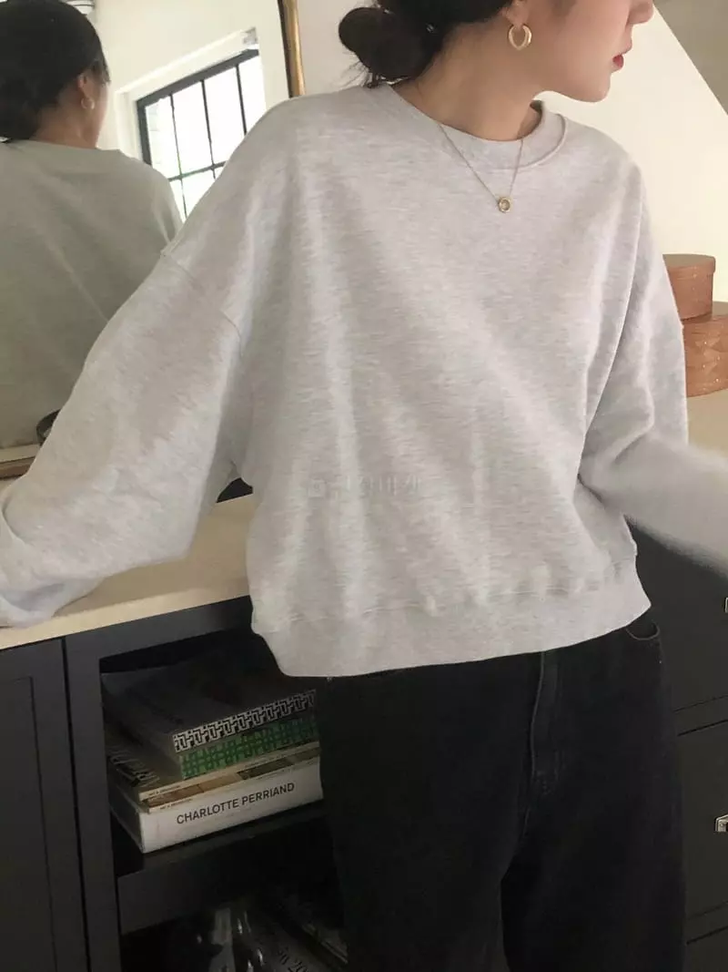 Overclassic - Korean Women Fashion - #restrostyle - Semi Crop Sweatshirt - 4