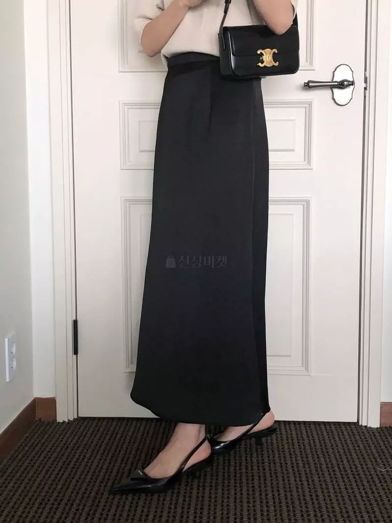 Overclassic - Korean Women Fashion - #romanticstyle - Heavy Satin Skirt - 6