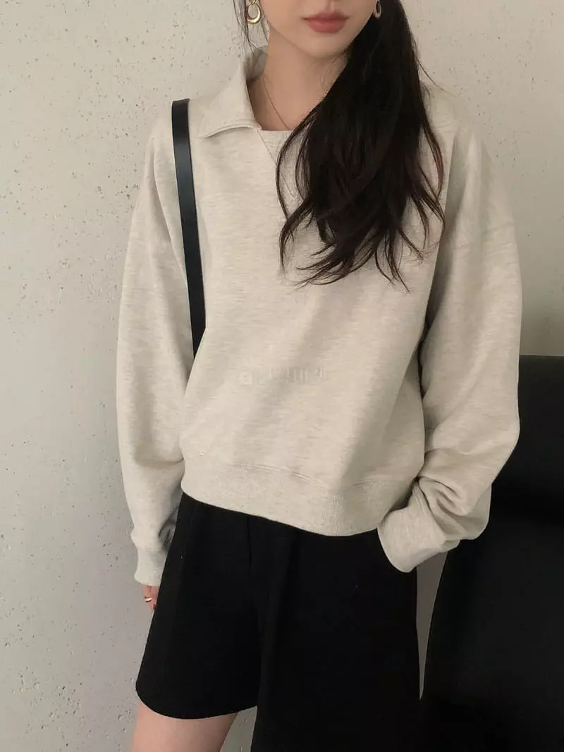Overclassic - Korean Women Fashion - #shopsmall - Happy Collar Sweatshirt - 8