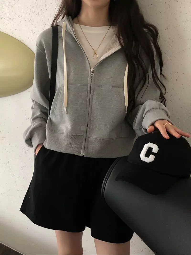 Overclassic - Korean Women Fashion - #shopsmall - Sweat Hoody Zip-up - 8