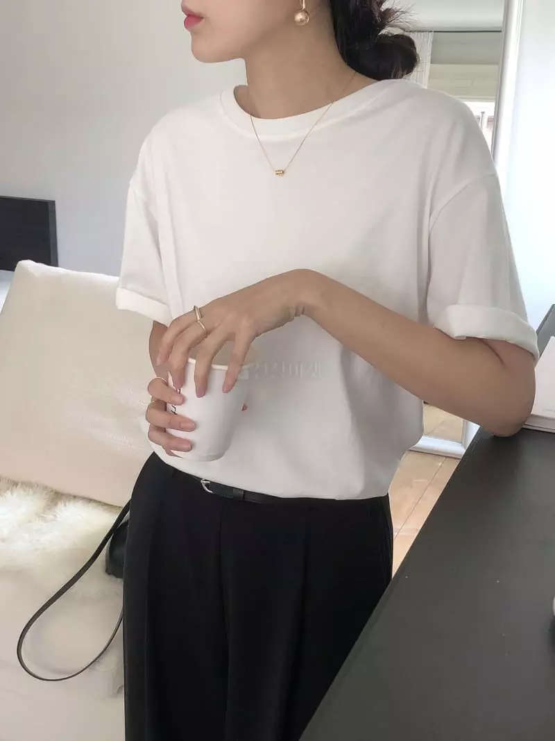Overclassic - Korean Women Fashion - #romanticstyle - French Boxy Tee - 4