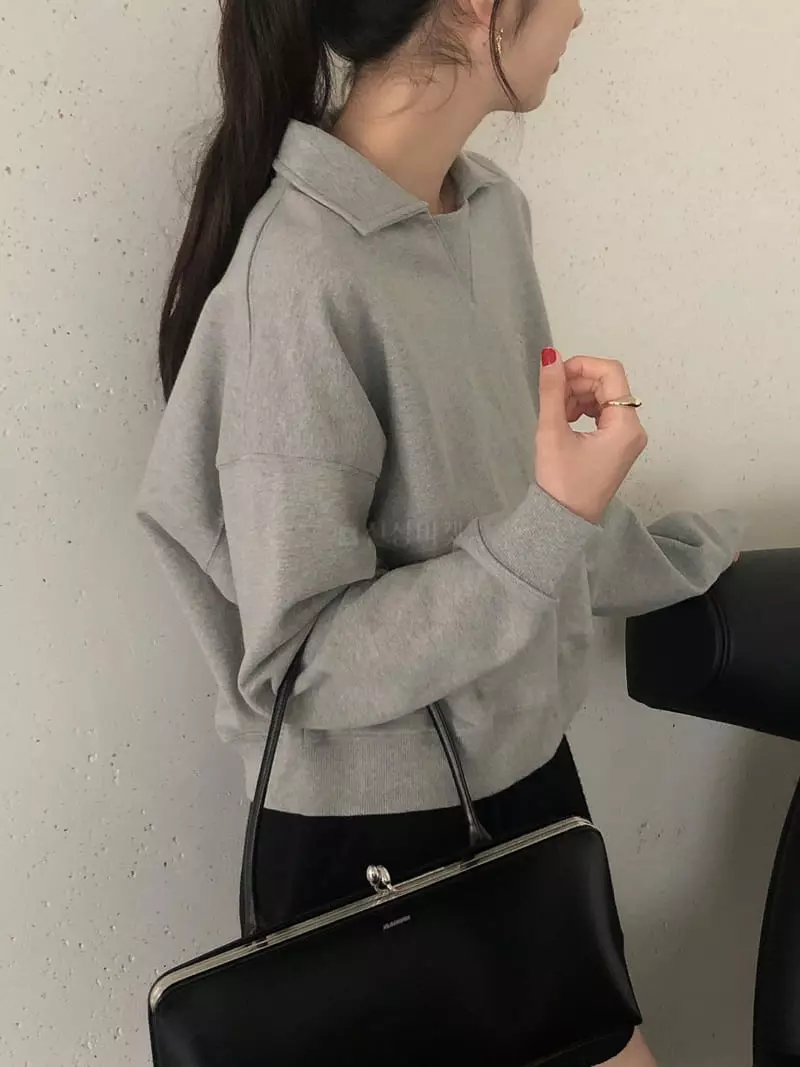 Overclassic - Korean Women Fashion - #thatsdarling - Happy Collar Sweatshirt - 9