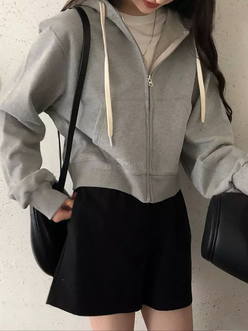 Overclassic - Korean Women Fashion - #thatsdarling - Sweat Hoody Zip-up - 9