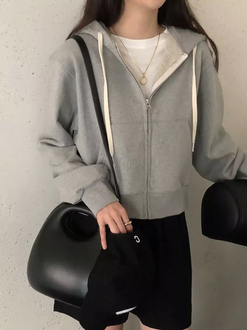 Overclassic - Korean Women Fashion - #thelittlethings - Sweat Hoody Zip-up - 10
