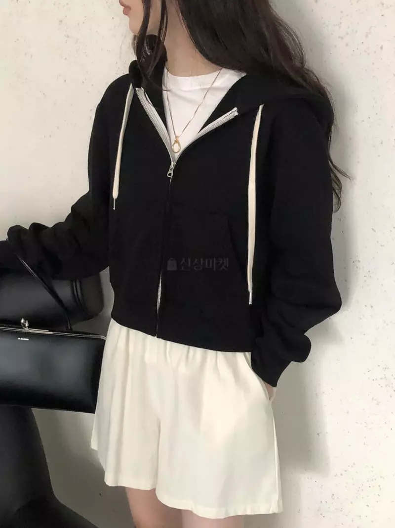 Overclassic - Korean Women Fashion - #vintageinspired - Sweat Hoody Zip-up - 3